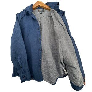 Wallin & Bros Men Button Shirt Sz M Shacket Heavy Lined Soft Blue Cotton Flannel